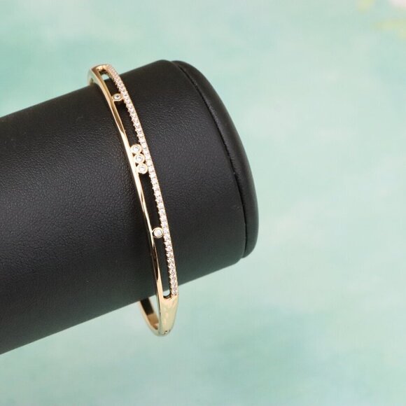 Elegant Rose Gold Plated Bangle with Crystal Detailing, XPBL0568 - Picture 9 of 12